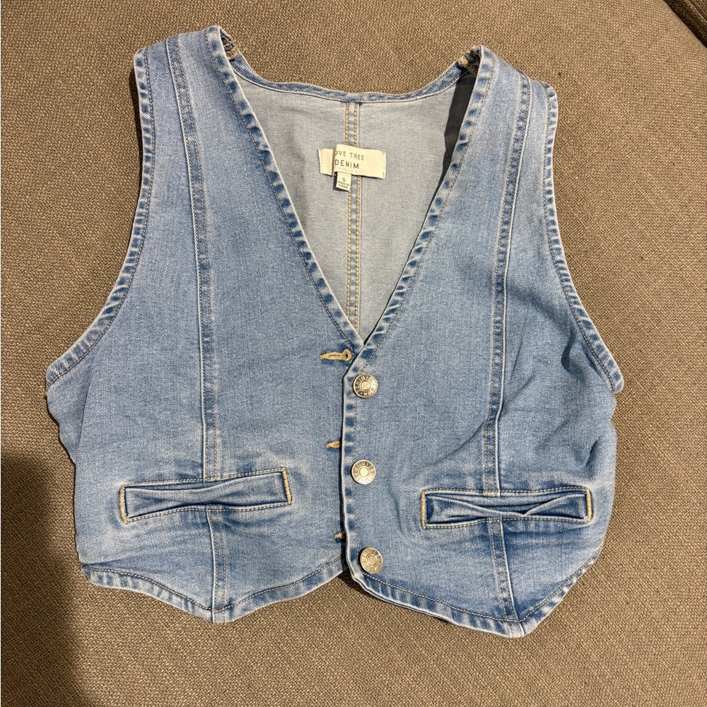 Love Tree Light Blue Denim Vest